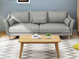 Băng ghế sofa vải nỉ màu xám nhỏ gọn xinh xắn dễ bố trí trong nhà SV043