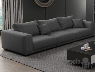 Ghế sofa vải nỉ màu xám đậm tuyệt đẹp góc L hiện đại nhiều chỗ ngồi giường nằm thư giãn êm ái rộng rãi thoải mái SV059