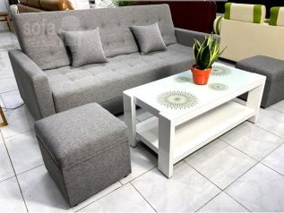 Ghế sofa vải nỉ giá rẻ băng đơn màu xám nệm ngồi dày êm ái rộng rãi thoải mái SV148